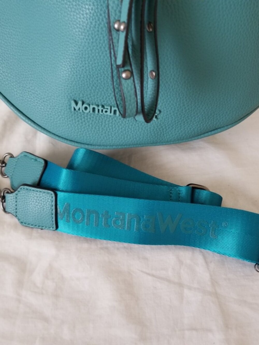 NWT! Turquoise Montana West Faux Leather Shoulder Crossbody Bag w/Coin Pouch - Picture 9 of 12
